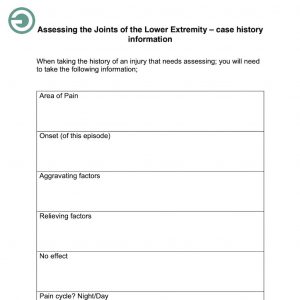 Assessing the Joints of the Lower Extremity