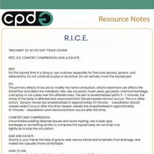 CPDG RICE for sprians and strains of muscles
