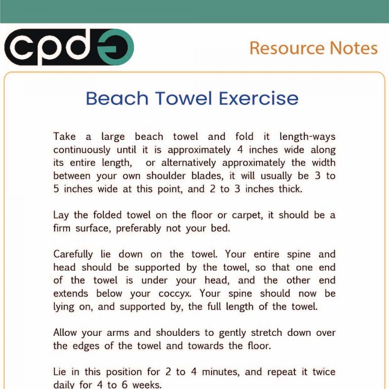 CPDG beach towel exercise