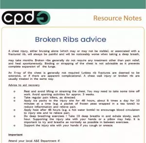 CPDG broken ribs help sheet