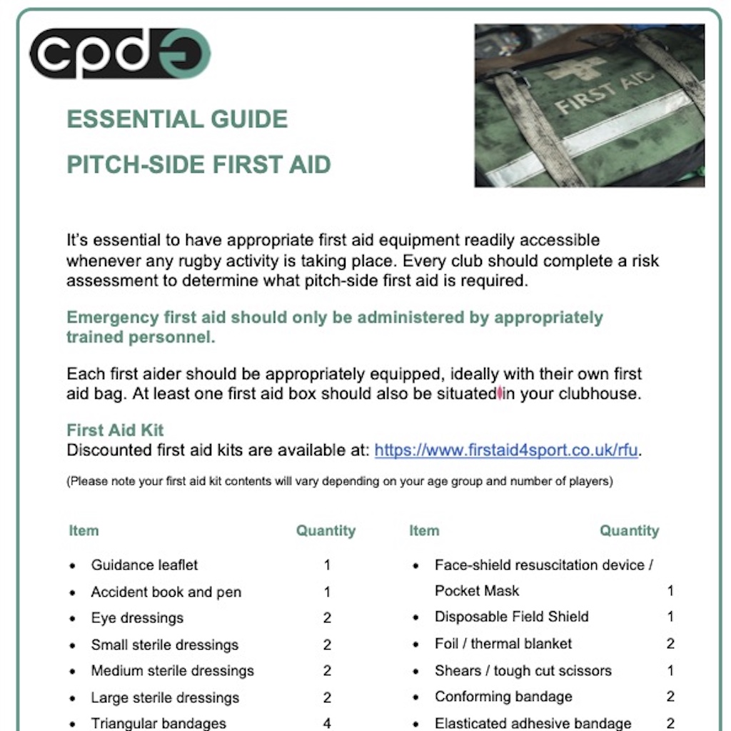 First Aid Equipment and Treatment