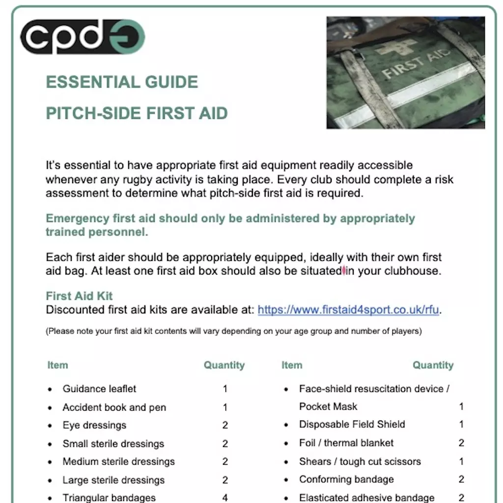 First Aid Equipment and Treatment