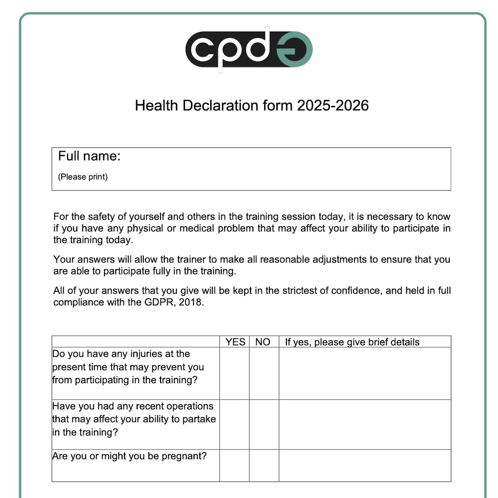Health Declaration Form 2025