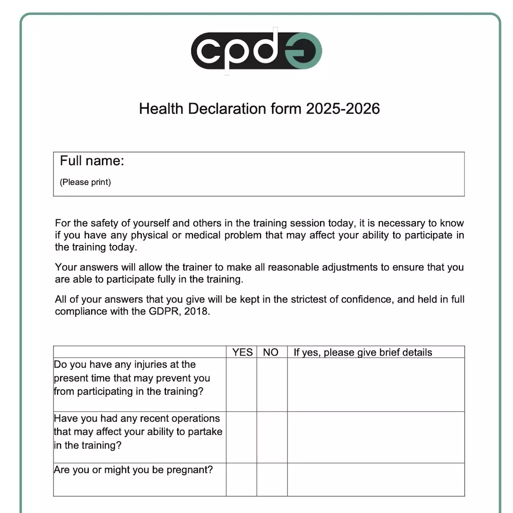 Health Declaration Form 2025